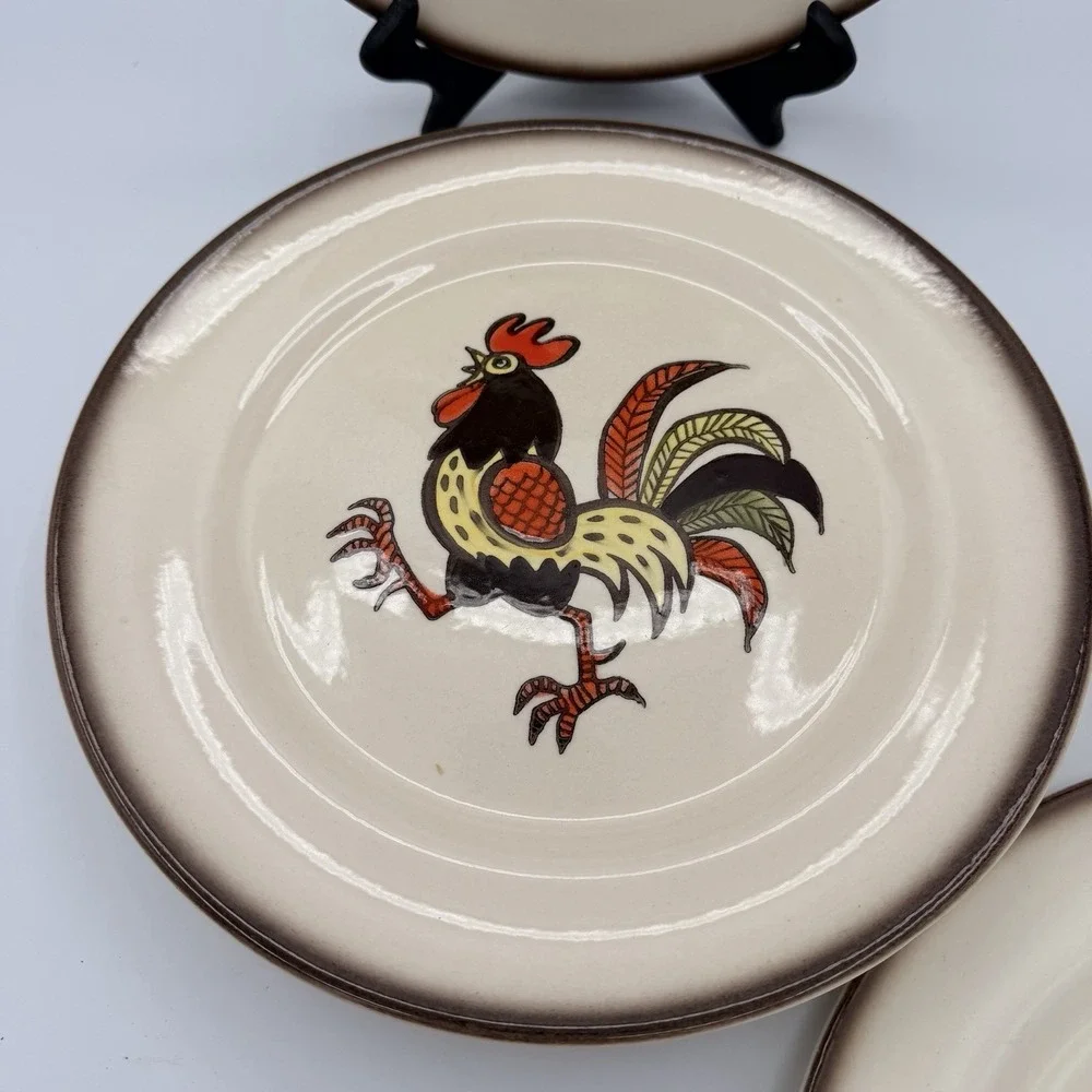 6 Vintage Metlox Poppytrail Red Rooster 10